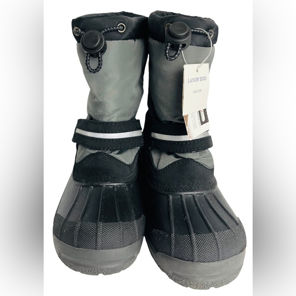 New! Lands’ End Youth Size 11 Thermolite Snow Boots w/Faux Fur - Picture 1 of 6
